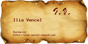 Ilia Vencel névjegykártya
